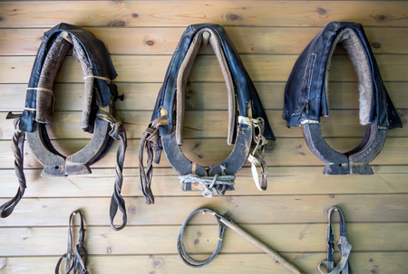Clamps and other accessories for horse carriageの写真素材