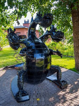 Nelzha, Russia - August 27, 2018: Sculpture of the Snake Gorynycha, amusement parkのeditorial素材