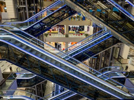 Voronezh, Russia - October 20, 2018: Architectural solution when using the shopping centerのeditorial素材