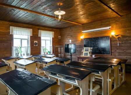 Chudovo, Russia - October 31, 2018: The atmosphere of the old class agricultural school, manor NA Nekrasov, Chudovo Novgorod regionのeditorial素材