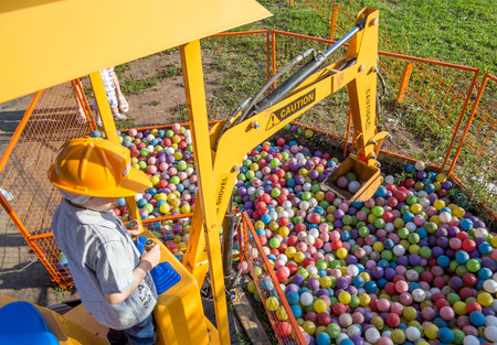 Voronezh, Russia - July 15, 2019: Children's attraction