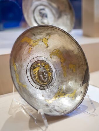 Azov, Russia - July 27, 2019: Vial with silver and gilding, expositionのeditorial素材