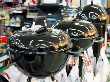 Voronezh, Russia - December 22, 2019: A range of new barbecue grillsのeditorial素材