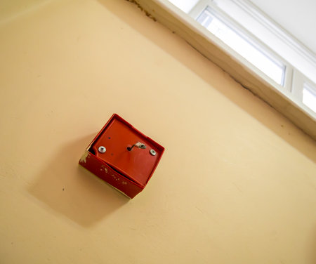 Guide wire for fire reconnaissance under the corridor windowの写真素材