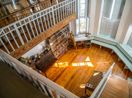 Koktebel, Crimea - September 16, 2020: View from the landing of the second floor of the Voloshin house-museum, Koktebel, Crimeaのeditorial素材