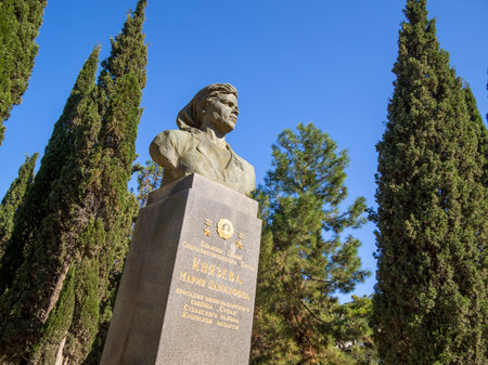Sudak, Crimea - September 16, 2020: Monument to Knyazeva, Sudak, Crimea