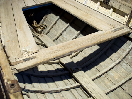 Stern bench of a six-oar yalaの写真素材