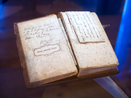 Sevastopol, Crimea - September 19, 2020: Prayer book of the 19th century, exposition of the Mikhailovskaya battery, Sevastopol, Crimeaのeditorial素材