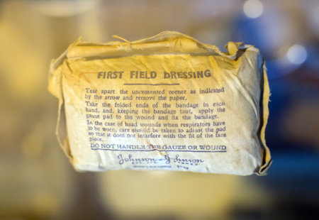 Sevastopol, Crimea - September 19, 2020: American individual dressing bag by Johnson & Johnsonのeditorial素材