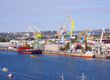 Sevastopol, Crimea - September 19, 2020: View of the Sevmorverf enterprise, Sevastopol, Crimeaのeditorial素材