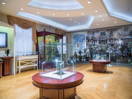 Tula, Russia - January 04, 2021: Interior of the museum "Tula samovars", Tulaのeditorial素材