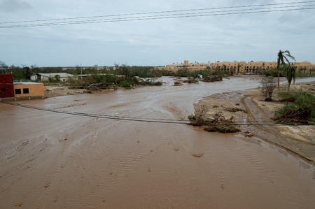 Dirty rain water in the way to hotel In Cabo san Lucasのeditorial素材