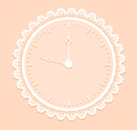 Romantic Watch with laces around . Flat styleのイラスト素材