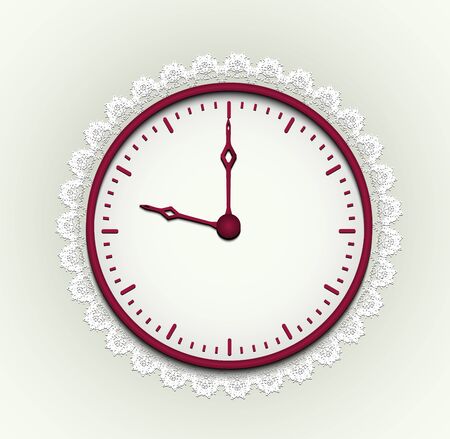 Romantic Watch with laces around . Flat styleのイラスト素材