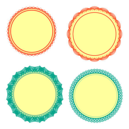 Round romantic badges with lacesのイラスト素材