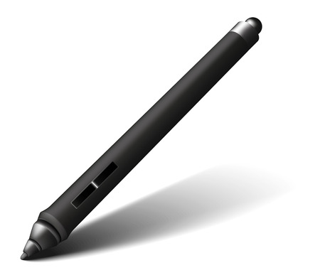 Graphic design instrument, pen for tablet with touchscreen, to digitalizing illustration or retouching photosのイラスト素材