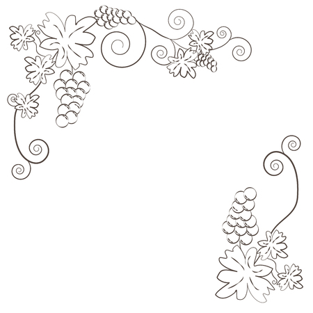 grapes abstract geometric sign pattern. Fashion graphic design. Vector illustration, texture of green silhouettes of grapes on a colored background. Template for textile, wrapping and decoration.のイラスト素材