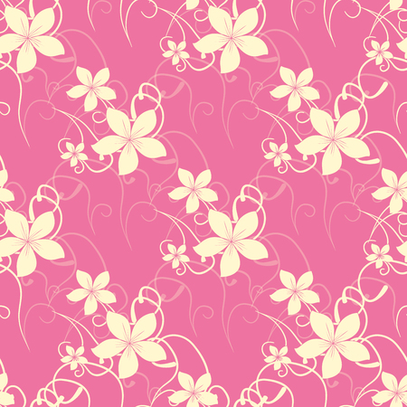 flower geometric seamless pattern. Fashion graphic. Pink background design. Modern stylish abstract texture. Template for prints, textile, wrapping and decoration, wallpaper. Vector illustration.のイラスト素材