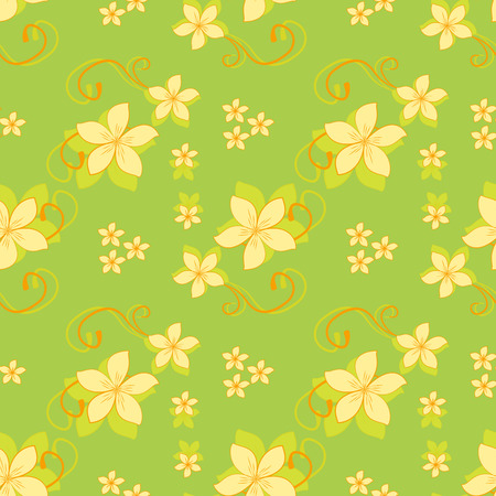 flower geometric seamless pattern. Fashion graphic. Green background design. Modern stylish abstract texture. Template for prints, textile, wrapping and decoration, wallpaper. Vector illustration.のイラスト素材