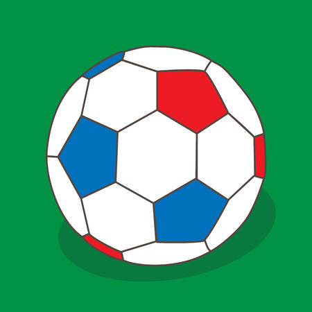 Vector soccer background for europian championship, with ball isolated illustration for football tournament. sing football vector object on green background, vector illustration desing, sport symbolのイラスト素材