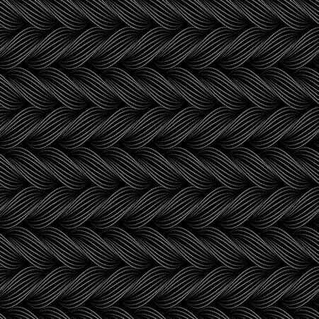 Vector seamless pattern with braids. Texture of yarn with dotted line plaits close-up. Abstract ornamental background. Endless stylish texture. Ripple background. Decorative illustration for print,webのイラスト素材