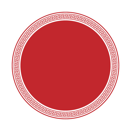 Greek style ornamental decorative frame pattern isolated. Greek Ornament. Vector antique frame pack. Decoration element patterns in red and white colors. Ethnic collections. Vector illustrations.のイラスト素材