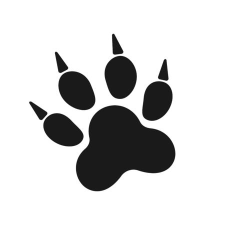 Footprints of animal paw. Web line icon. Abstract vector. For web and mobile applications, illustration design, creative business infographic, brochure, banner, presentation, concept poster, cover.のイラスト素材