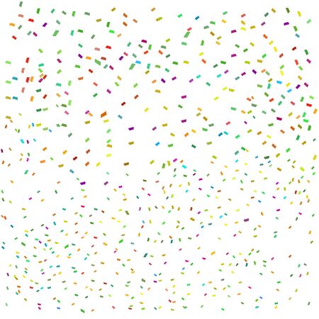 Colorful explosion of confetti. Vector illustration. Grainy abstract multicolored texture. Flat design element. Decoration for party, birthday celebrate, anniversary or event, festive.のイラスト素材