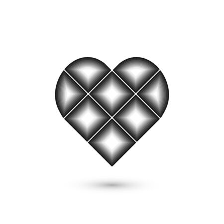 Heart geometric sign. Fashion graphic design.Vector illustration. Background design. Optical illusion 3D. Modern stylish abstract Abstract Valentine's Day love concept. For wrapping and decorationのイラスト素材