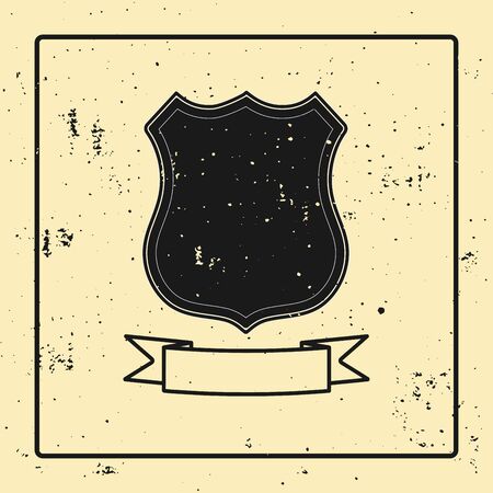 Shield Icon in trendy flat. Isolated on old style background. Herald logo and Shield symbol for your web site design, logo, app, UI. Vector illustration, EPS10.のイラスト素材