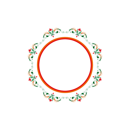 Floral border. Vector decorative frame. Elegant element for design template, place for text. Lace decor for birthday and greeting card, wedding invitation.. Vector logo template, labels and badgesのイラスト素材