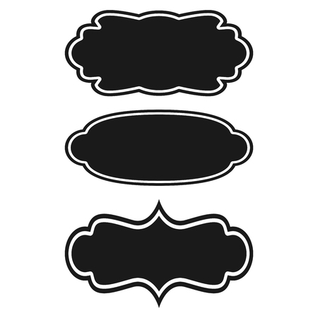 Set of frames isolated on white background. Classic style composition. Blank picture frame template. Modern design element for you product mock-up or presentation.のイラスト素材