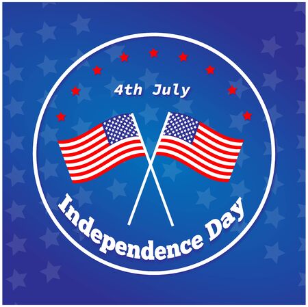 American Independence Day 4 th july. Greeting card design. National flag. Vector illustration. Patriotic symbol holiday poster. Happy independence day, USA Celebration wallpaper.の写真素材
