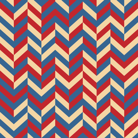 Vector seamless pattern. Abstract Festive design background concept in traditional American colors - red, white, blue. Modern stylish abstract texture. Template for print, textile and decoration.のイラスト素材