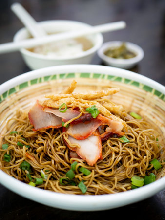 Kolo Mee, a popular noodle of Sarawak, Malaysia