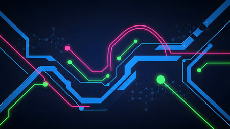 Abstract technological background with circuit board. Vector illustration. Eps 10.の素材