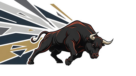 bull mascot vector illustration ready for vinyl cutting and t-shirt printingの素材