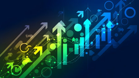 Abstract background with arrows. Business and finance concept. Vector illustration.の素材