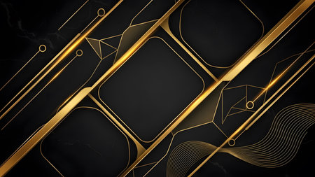 Black and gold abstract background. Luxury design. Vector illustration.の素材