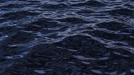 Blue water surface with ripples. Abstract background. 3d renderingの素材