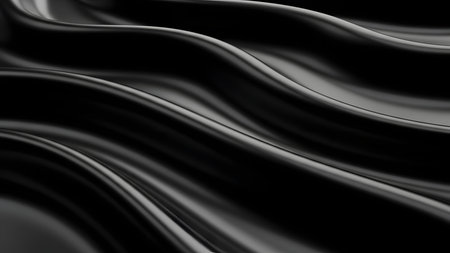 Black silk drapery. 3d rendering, 3d illustration.の素材