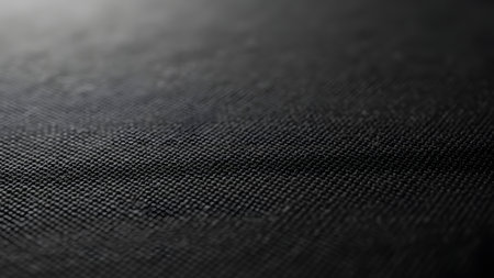 Close up detail of black fabric texture background. Macro photo with selective focus.の素材