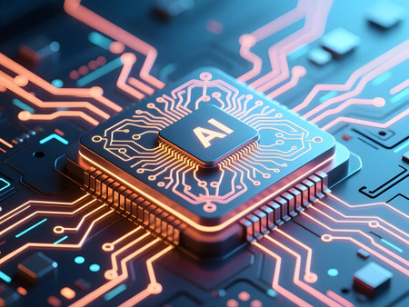 Artificial intelligence (AI), machine learning and modern computer technologies concepts.の素材