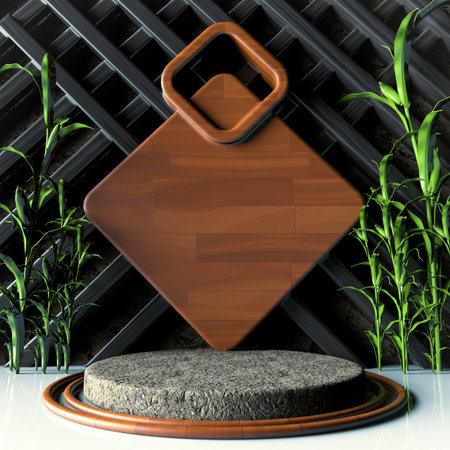 wood look interior 3d rendering Product Background.