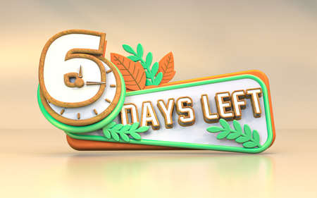 Promotional 3d rendering number of days left sign symbol design.の写真素材