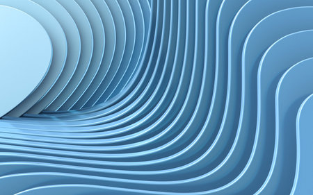 blue wave abstract background 3d rendering flat design style