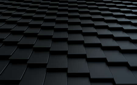 dark luxury square shape abstract background 3d renderingの写真素材