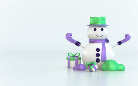 Happy New Year and merry Christmas banner for poster, website header, greeting card, flyer 3d renderの写真素材