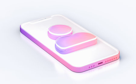 user sign on mobile phone isolated white background 3d render concept for web banner landing pageの写真素材