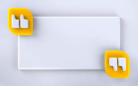 Quote box frame background empty space blogging template 3d render concept for textingの写真素材